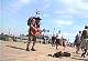 Busker on the waterfront